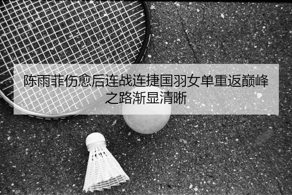 陈雨菲伤愈后连战连捷国羽女单重返巅峰之路渐显清晰
